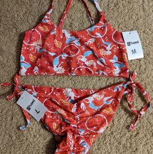 NWT Fused Hawaii Red Mermaid Dreams Set